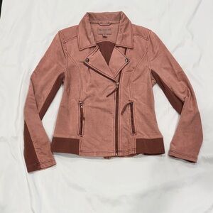 Marrakech Rose-Mauve Asymmetrical Moto Jacket—M